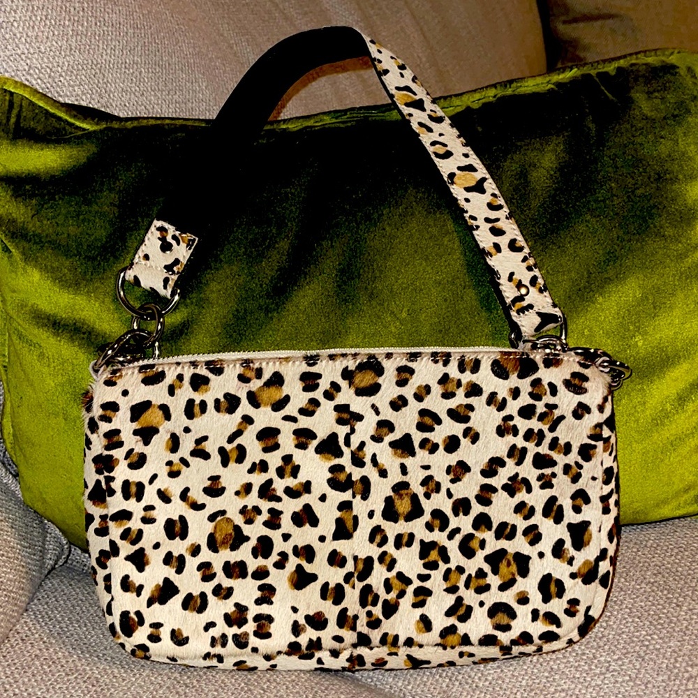 Free People cheetah print calf hair purse